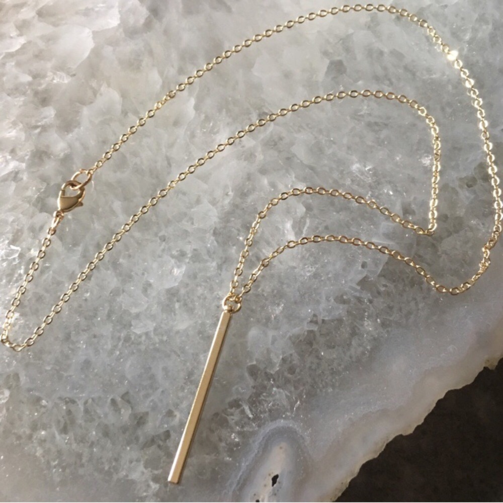 1 Left ⚡️18K Gold Bar Minimalist Necklace - Picture 5 of 5